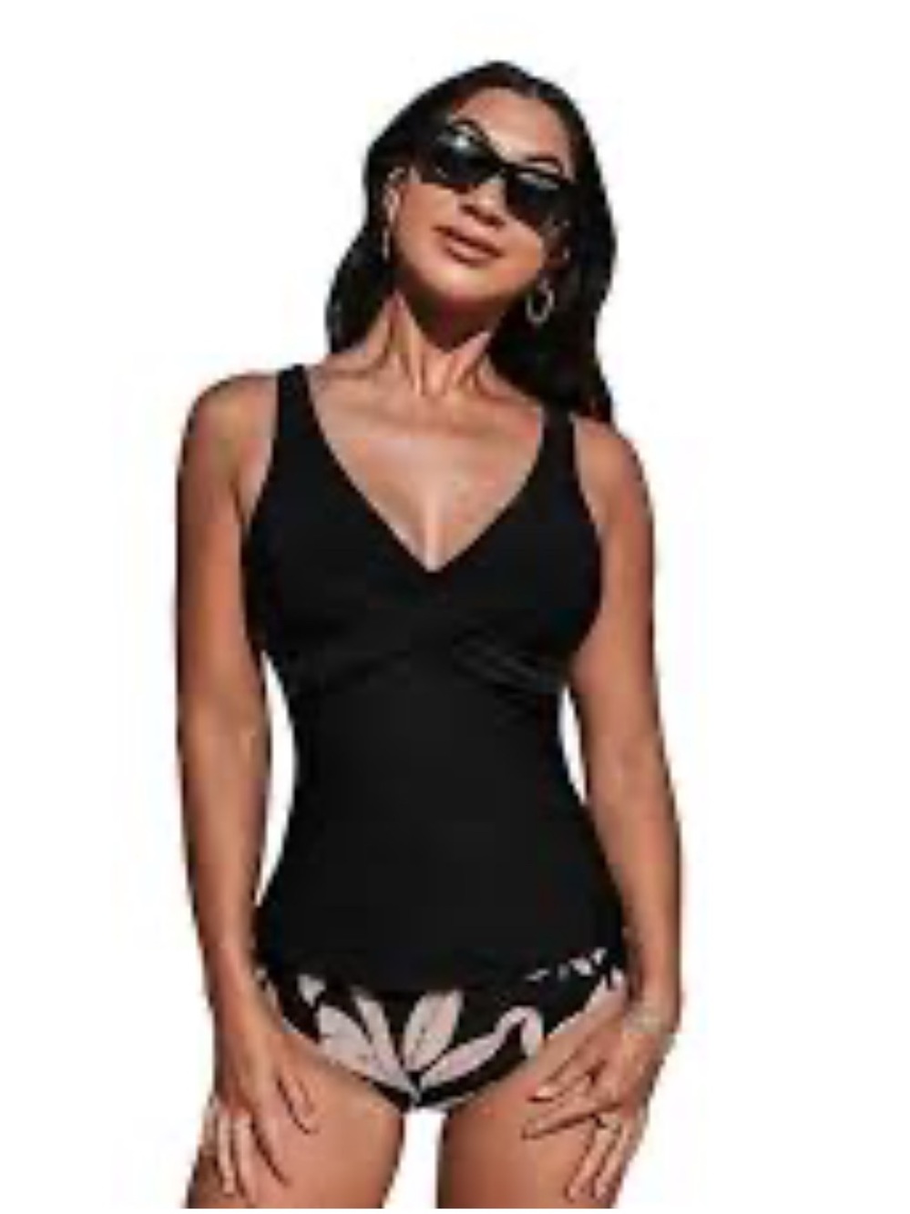 Cupshe Twist Front Rushed Swim Tankini Top